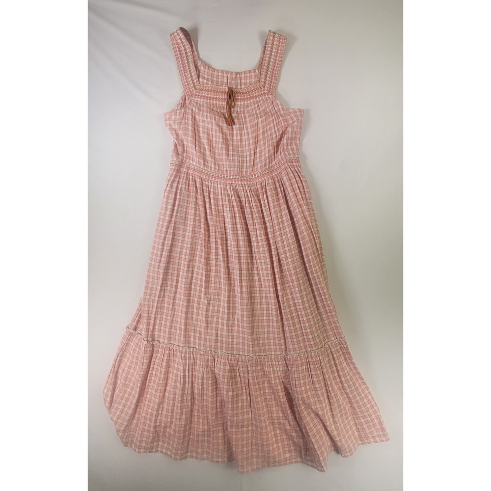 Old Navy Pink Gingham Maxi Dress Large Sleeveless Cottagecore Boho - Picture 8 of 8